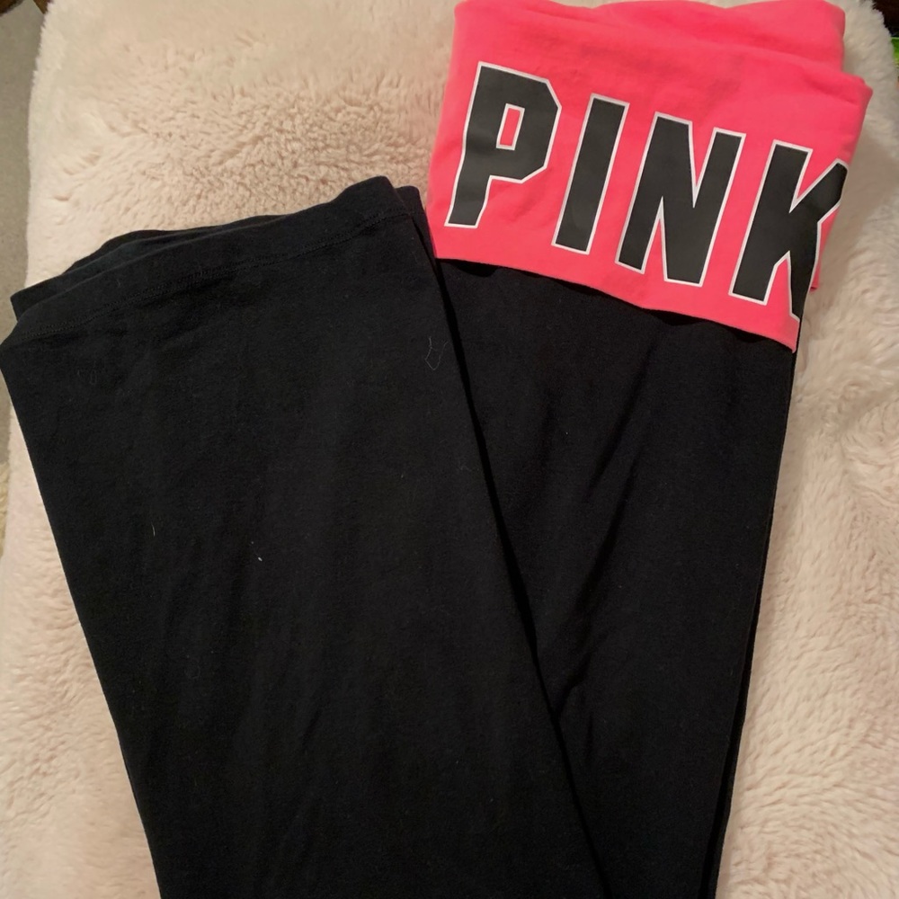 Victoria’s Secret PINK fold over flare yoga pants